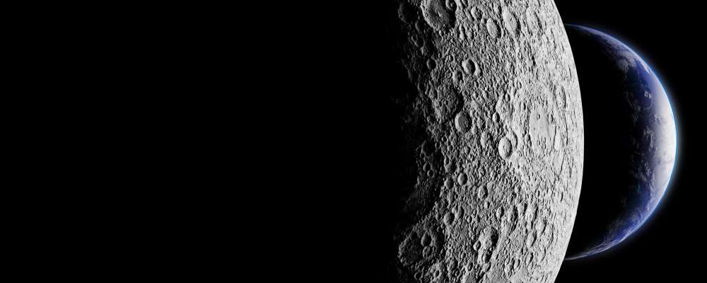 Earth behind the moon