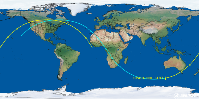 STARLINK-1487 (ID 45758) Reentry Prediction Image