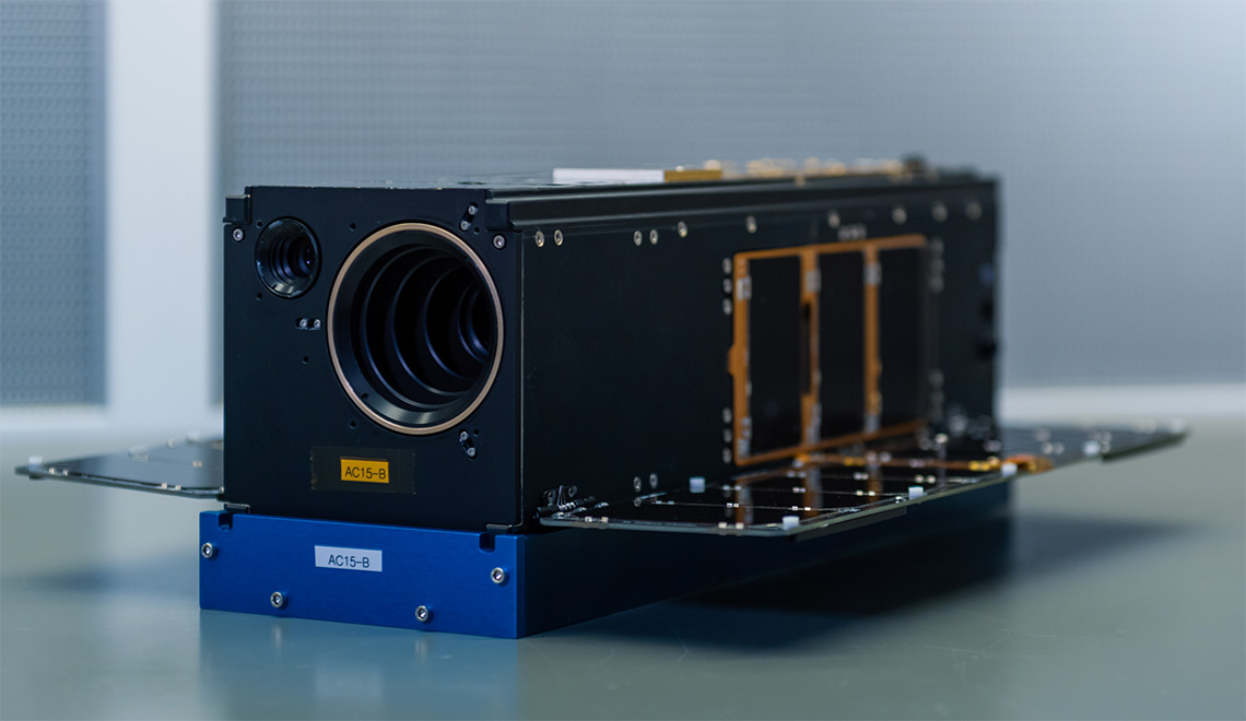 AeroCube-15 CubeSat in the lab prior to launch integration