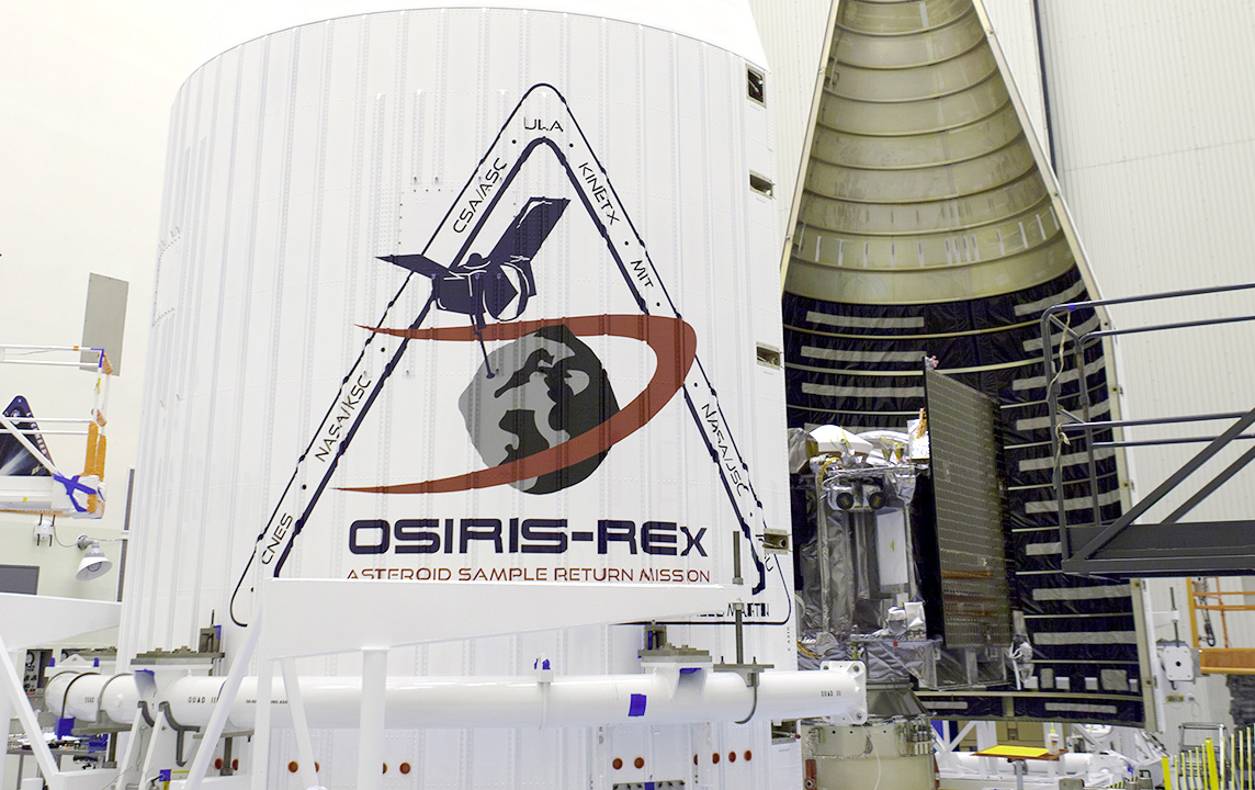 Picture of Osiris Rex being loaded into a fairing