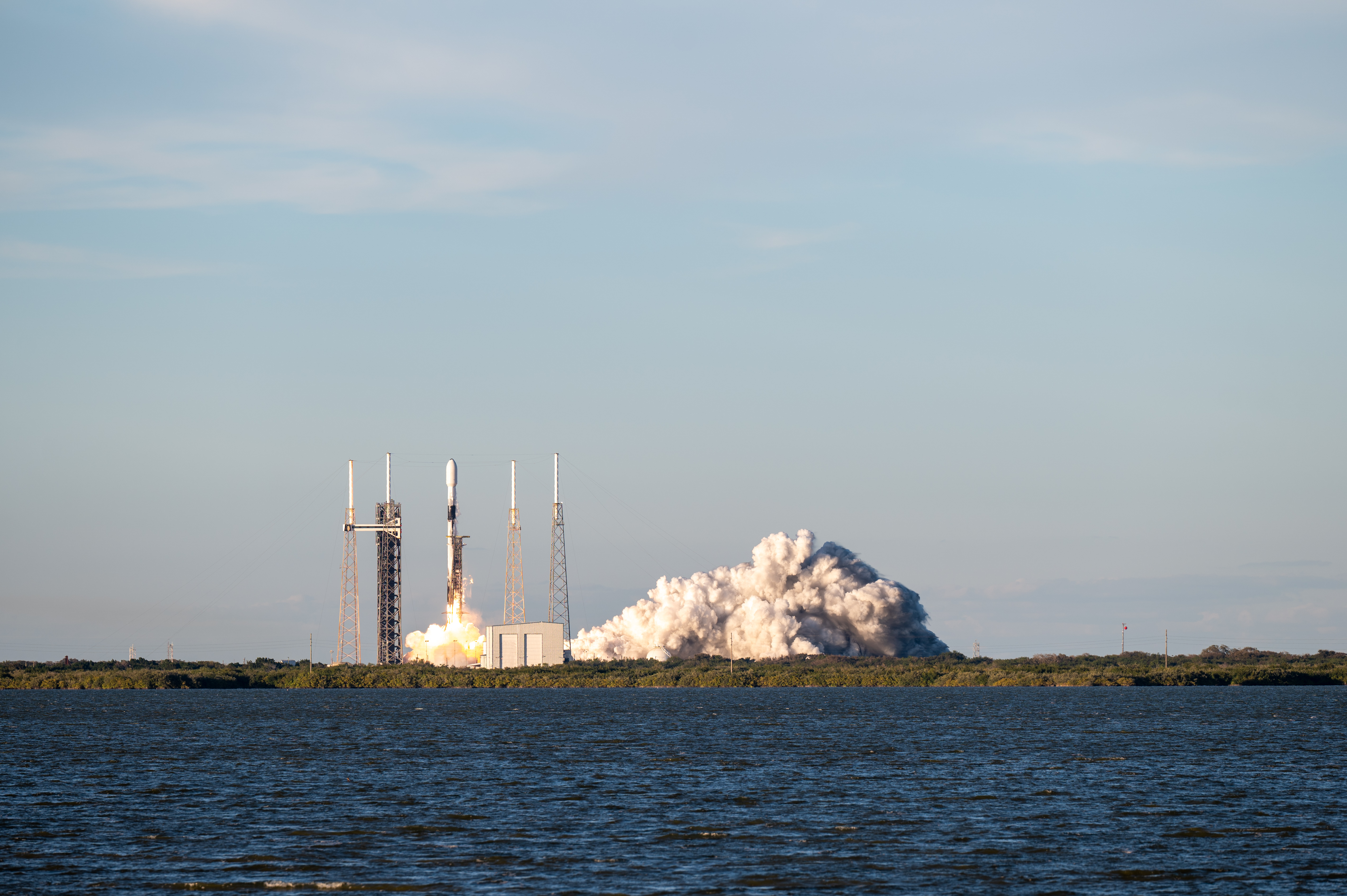 USSF-124 launching from the ground.