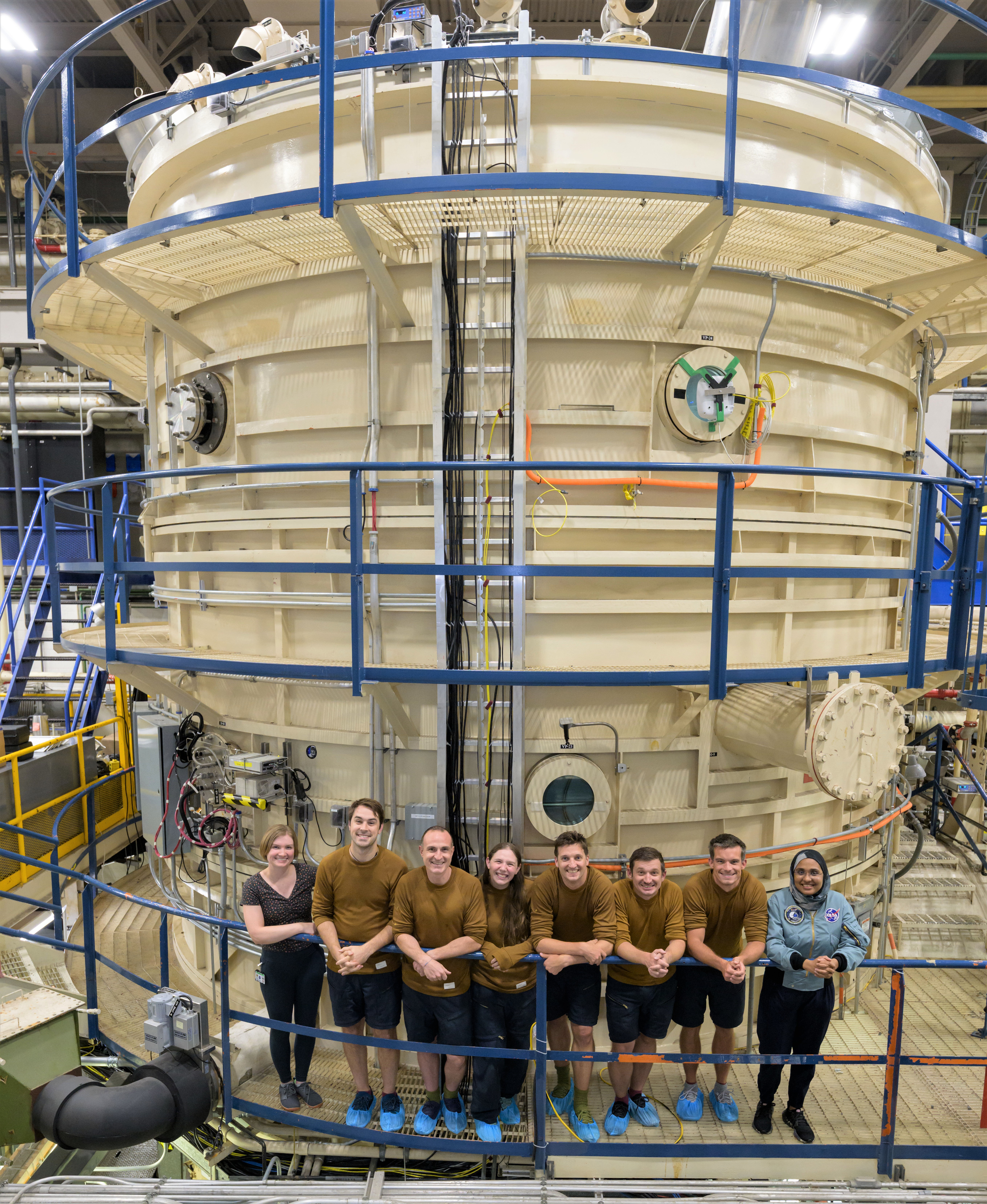 Researchers at chamber 