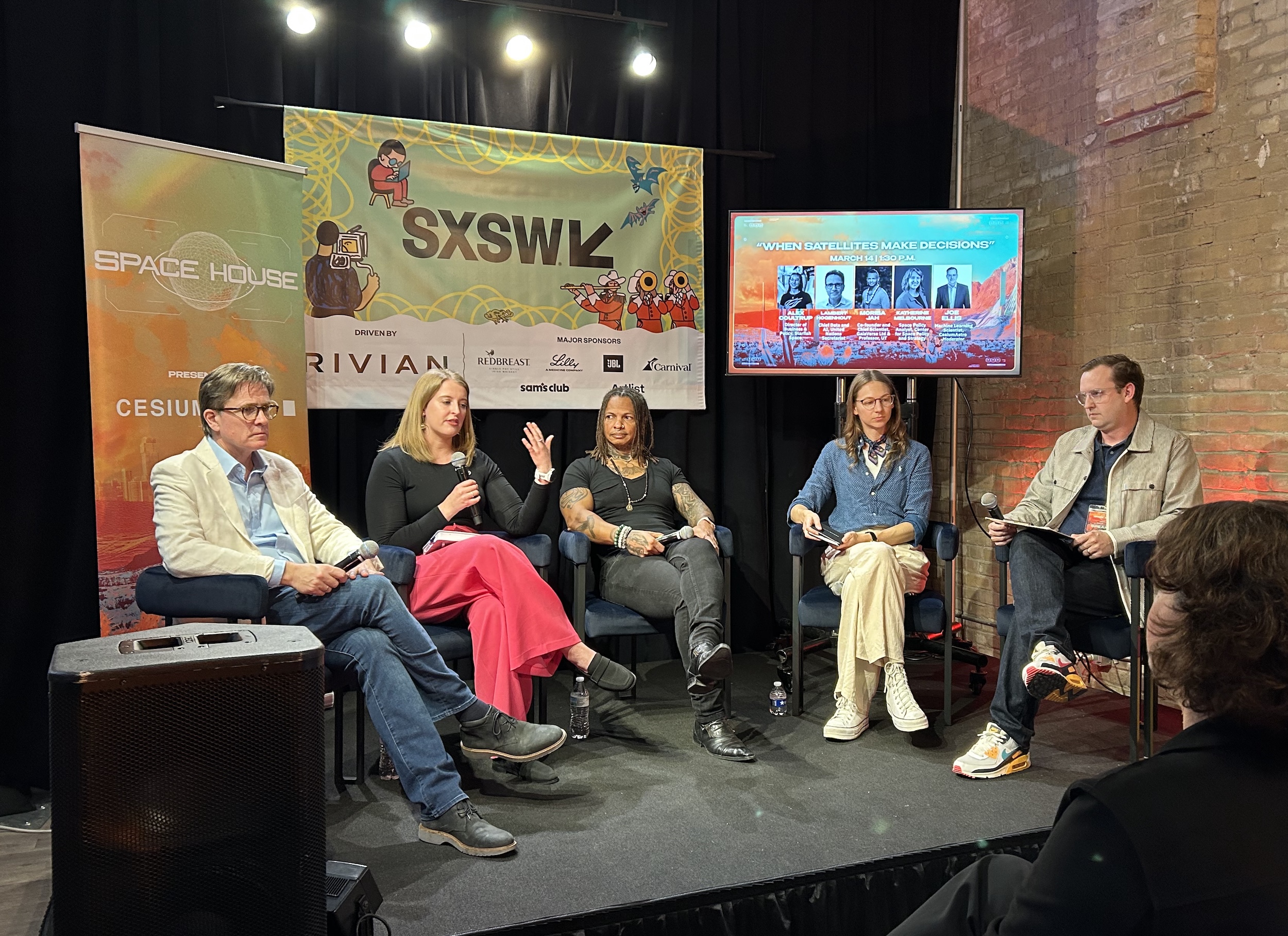 Katie Melbourne on a panel at SXSW Space House