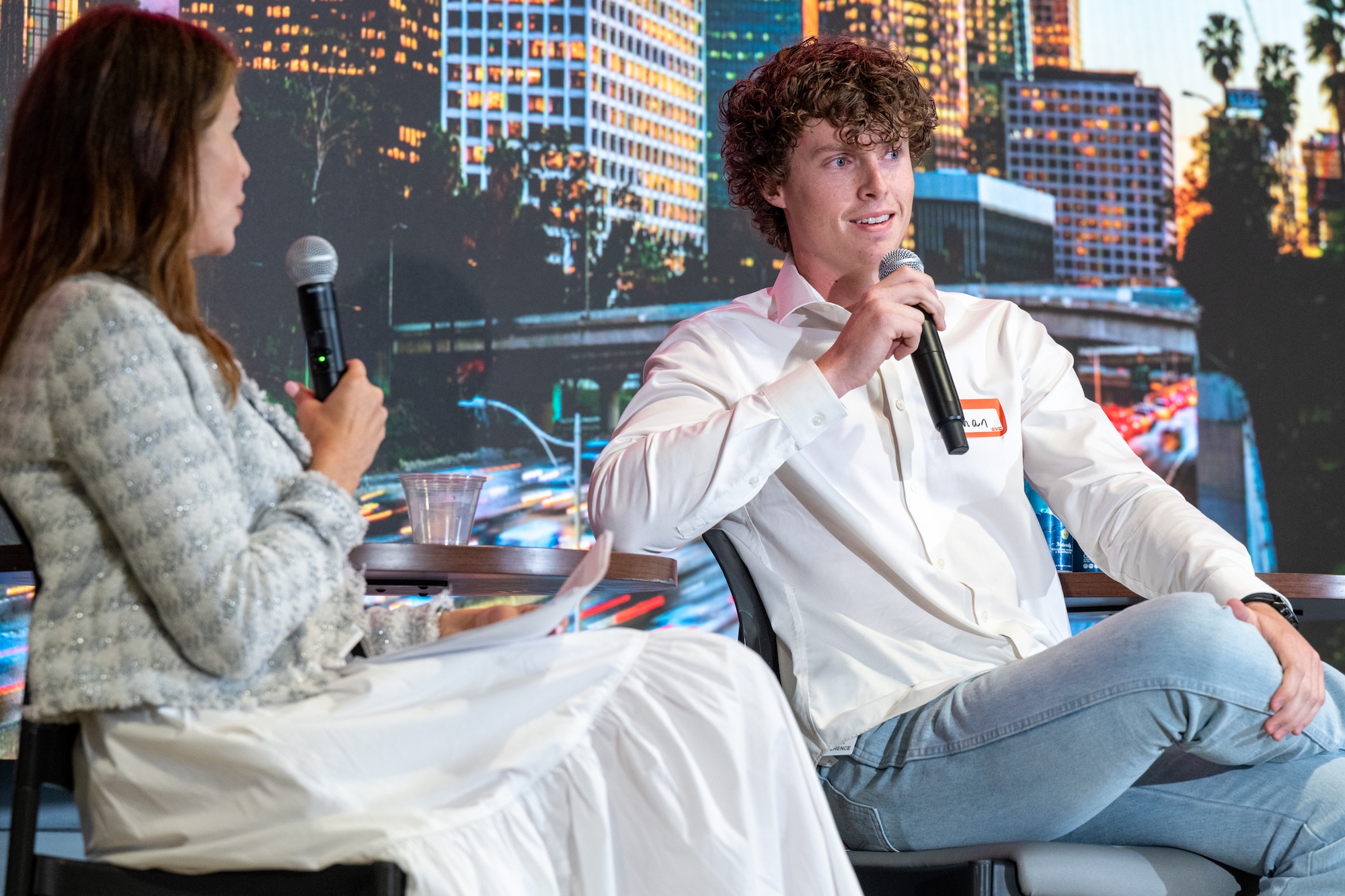 Connie Loizos and Ethan Thornton at Strictly VC
