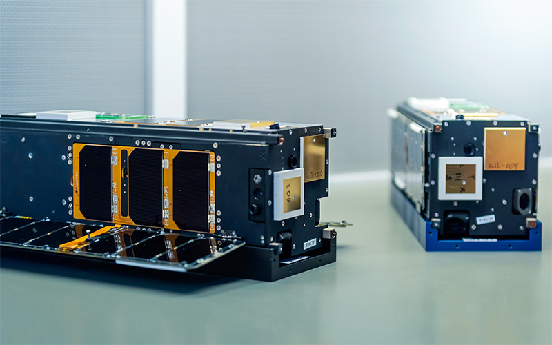 An image of the AeroCube-14 CubeSats