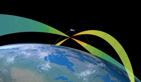 Picture of path of collision of space debris