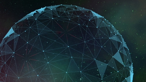 picture of network with broken nodes in space