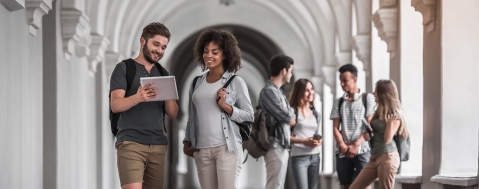 picture pf students in outdoor hallway