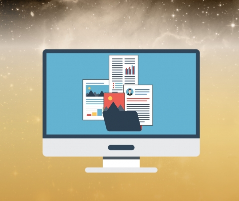 Image of computer with digital files