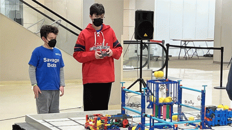 STEM students at a robotics competition
