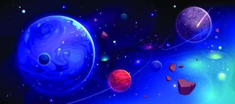 Planets in space