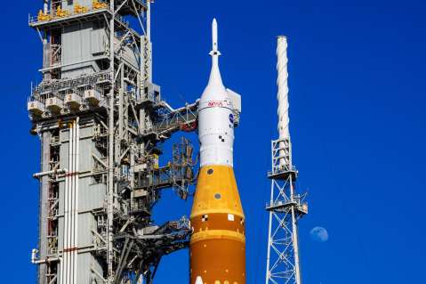 Artemis II at the pad
