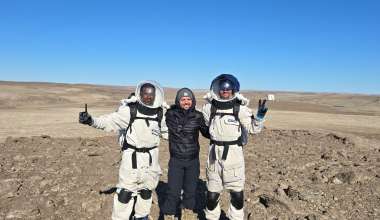Trevor Jahn and mission participants on site
