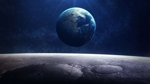 Earth view from the moon