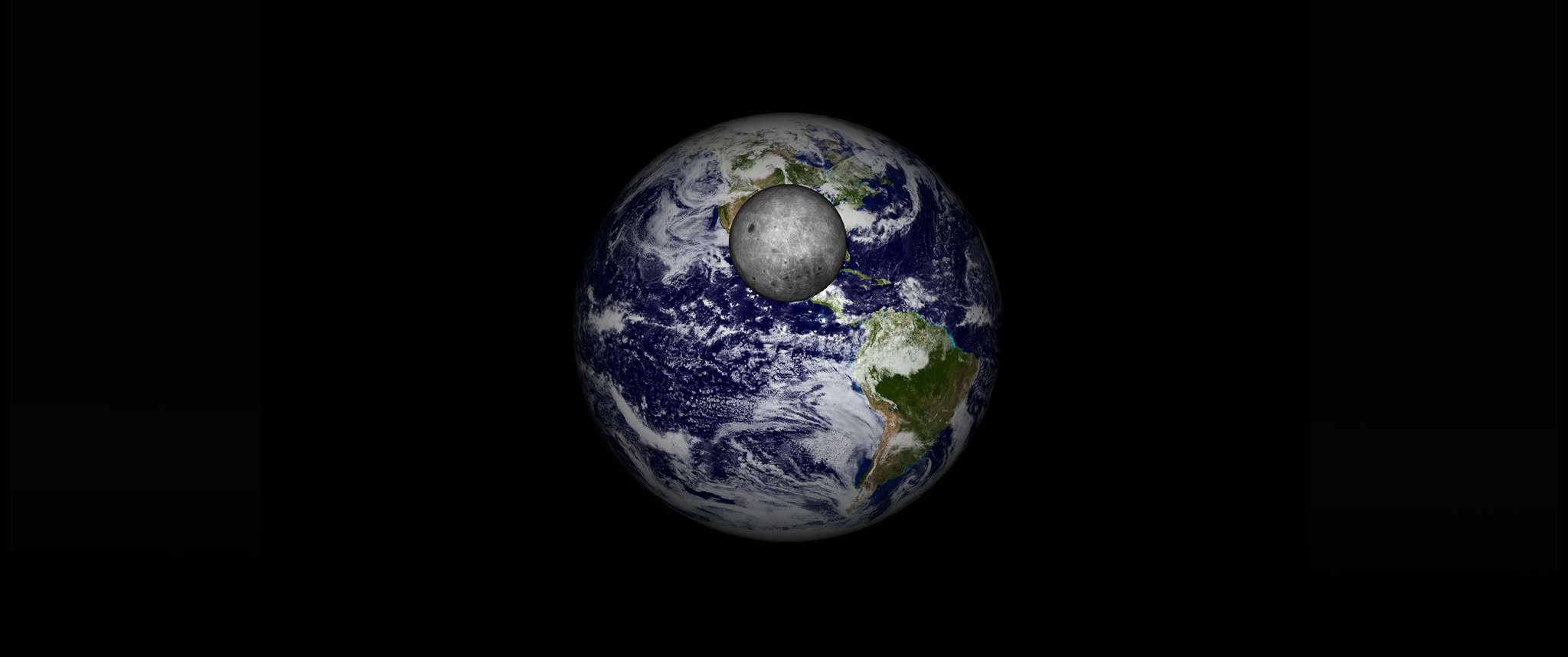 A Sunny Perspective: Image of the April 2024 eclipse from the Sun’s point of view. Generated in SOAP using high resolution Moon/Earth maps. SOAP (Satellite Orbit Analysis Program) is Aerospace’s interactive 3D orbit visualization and analysis program.