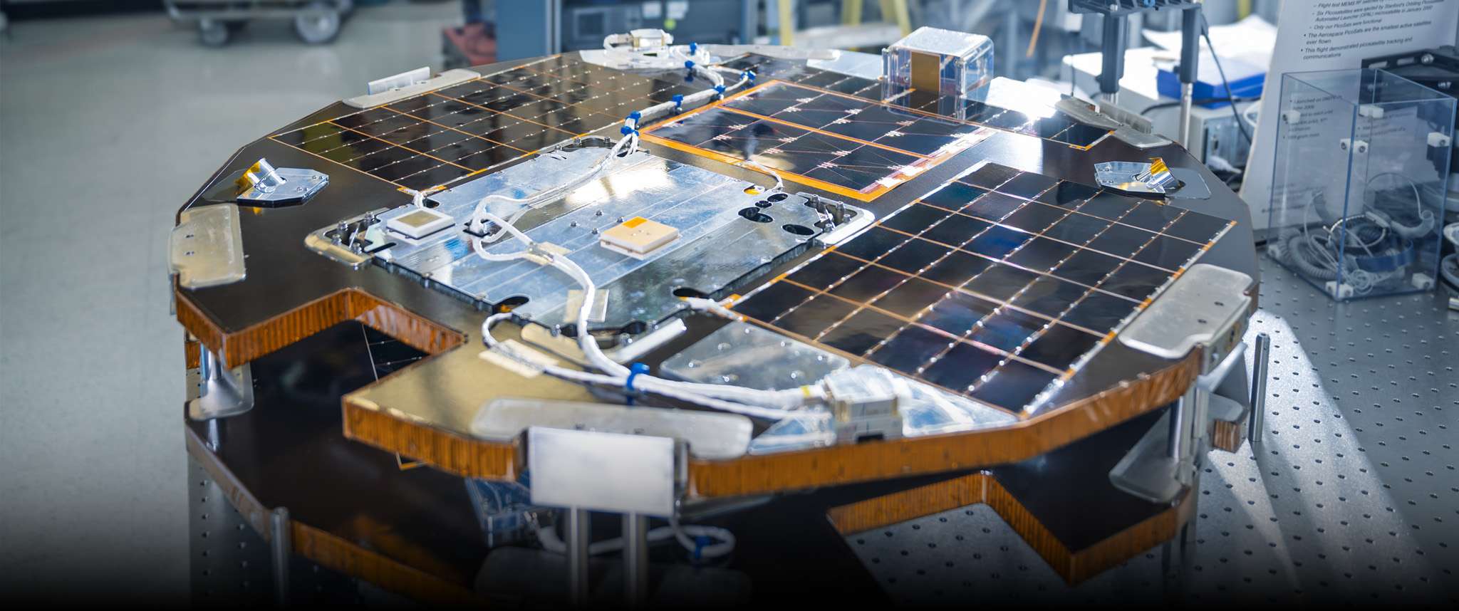 Developed by a team at Aerospace, the pizza-shaped DiskSat is an alternative approach to small satellites. These novel satellites create rapid manufacturing and accelerate tech transfer across the space enterprise.