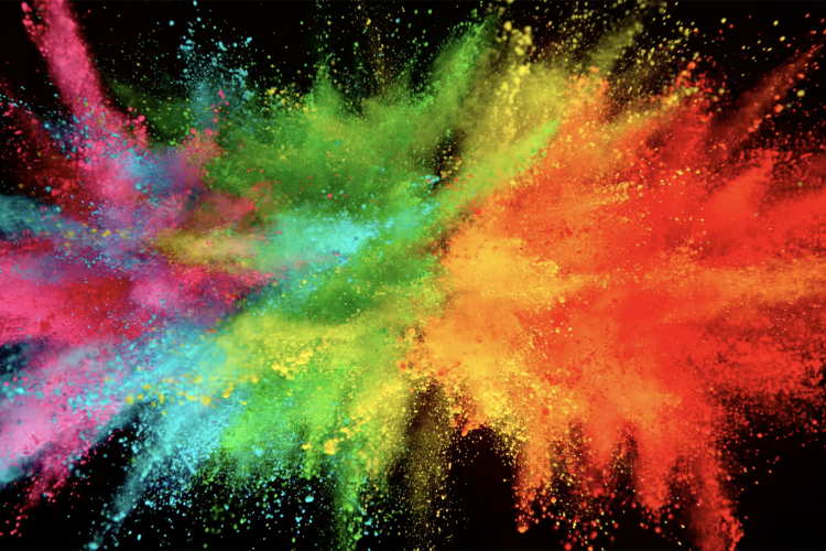 Picture of multi-colored powder burst.