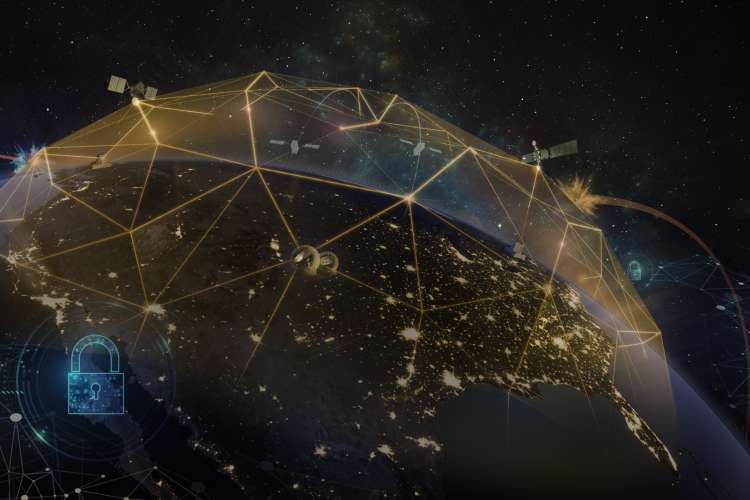 A view of Golden Dome over US from space