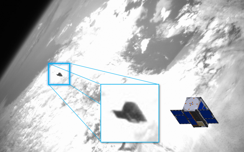 Photo of AeroCube-10A in space taken by AeroCube-10B