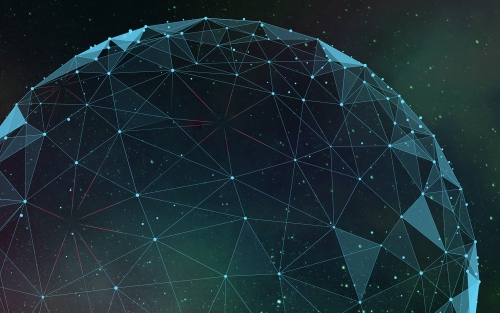 picture of network with broken nodes in space