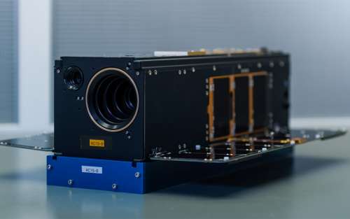 AeroCube-15 CubeSat in the lab prior to launch integration