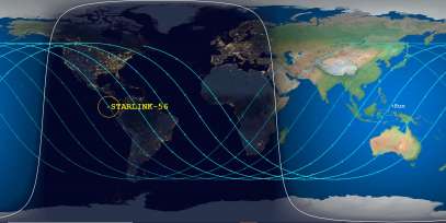 Starlink 56 (ID 44283) Reentry Prediction Image