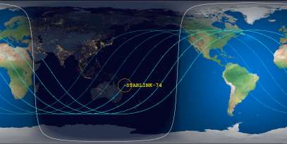 Starlink 74 (ID 44293) Reentry Prediction Image
