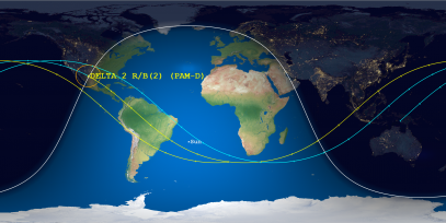 Delta 2 Rocket Body (PAM D) (ID 32261) Reentry Prediction Image