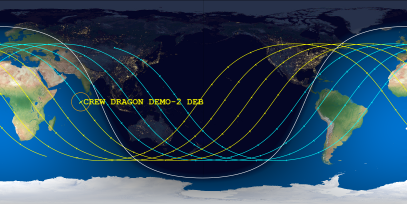 Crew Dragon Demo 2 Debris (ID 46024) Reentry Prediction Image