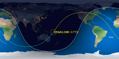 STARLINK-1772 (ID 46678) Reentry Prediction Image