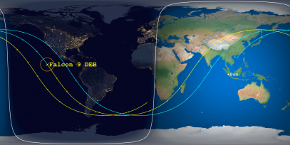 Falcon 9 Debris (ID 47681) Reentry Prediction Image