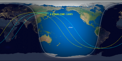 STARLINK-1685 (ID 46540) Reentry Prediction Image
