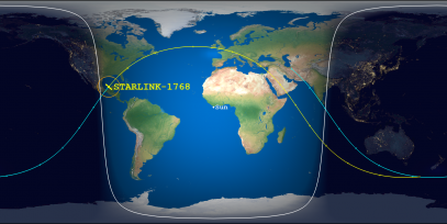 STARLINK-1768 (ID 46381) Reentry Prediction Image