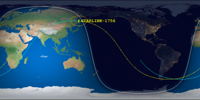 STARLINK-1756 (ID 46379) Reentry Prediction Image