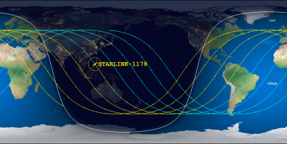 STARLINK-1178 (ID 45063) Reentry Prediction Image