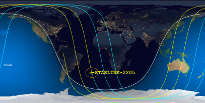 STARLINK-2205 (ID 47419) Reentry Prediction Image