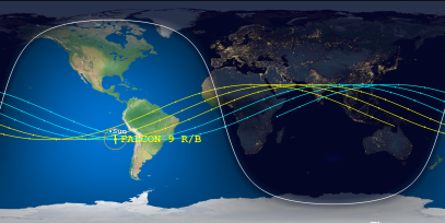 Falcon 9 Rocket Body (ID 42071) Reentry Prediction Image