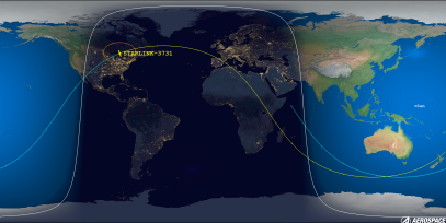 STARLINK-3731 (ID 52109) Reentry Prediction Image