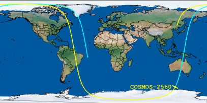 COSMOS-2560 (ID 54050) Reentry Prediction Image
