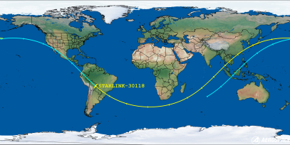 STARLINK-30118 (ID 56696) Reentry Prediction Image