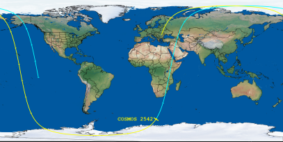 COSMOS 2542 (ID 44797) Reentry Prediction Image