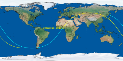 STARLINK-1343 (ID 45584) Reentry Prediction Image