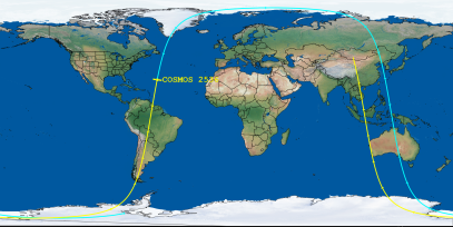 COSMOS 2536 (ID 44422) Reentry Prediction Image