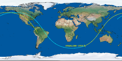 STARLINK-1804 (ID 46704) Reentry Prediction Image