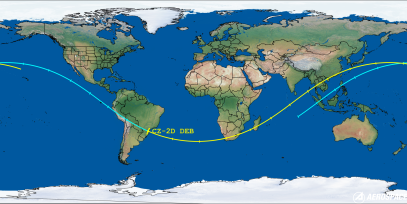 CZ-2D DEB (ID 57888) Reentry Prediction Image