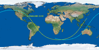 STARLINK-2158 (ID 47744) Reentry Prediction Image