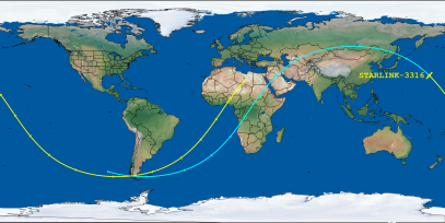 STARLINK-3316 (ID 50833) Reentry Prediction Image