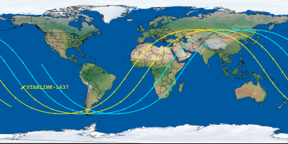 STARLINK-1637 (ID 46133) Reentry Prediction Image
