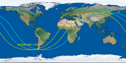 STARLINK-1906 (ID 46765) Reentry Prediction Image