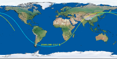 STARLINK-2317 (ID 47982) Reentry Prediction Image